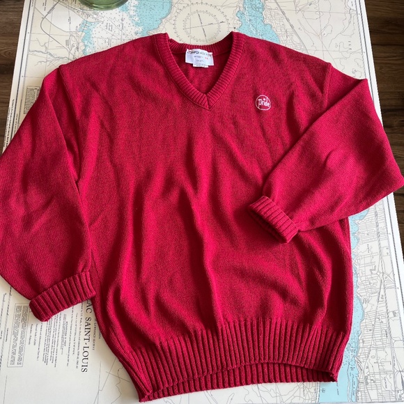 Vintage Red V Neck Pride Sweater - Picture 2 of 4